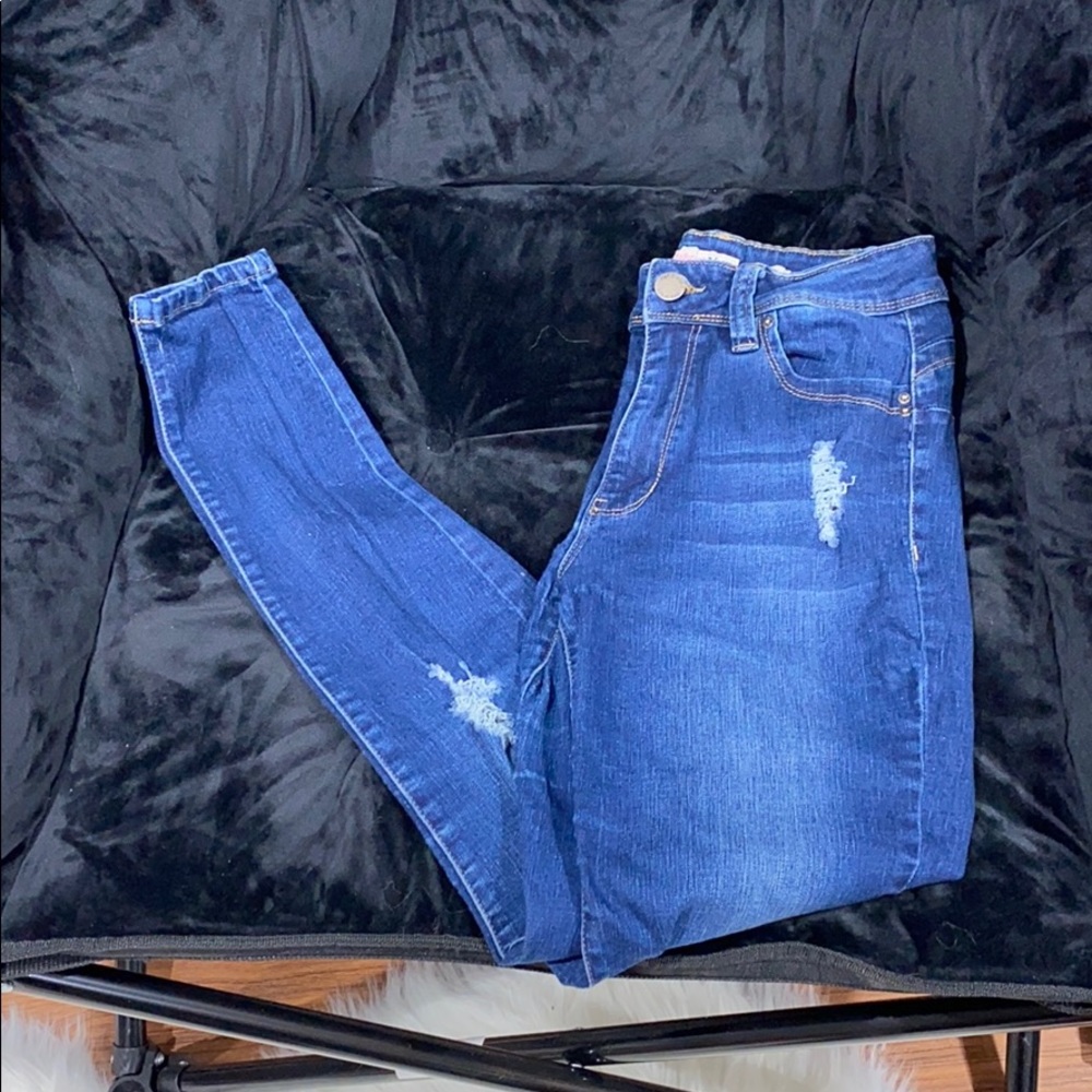 Wannabettabutt? High rise Blue skinny jeans